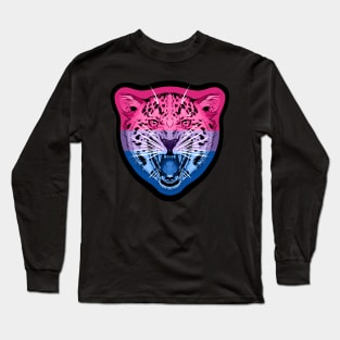 illustrated Jaguar PRIDE series Bi pride flag Long Sleeve T-Shirt